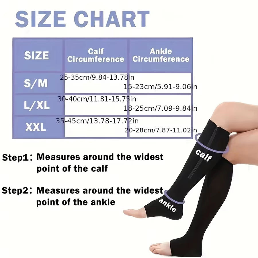 20-30Mmhg Compression Socks, Knee High Support Stockings for Women Men, Wide Calf Circulation Socks for Nurse Running Travel