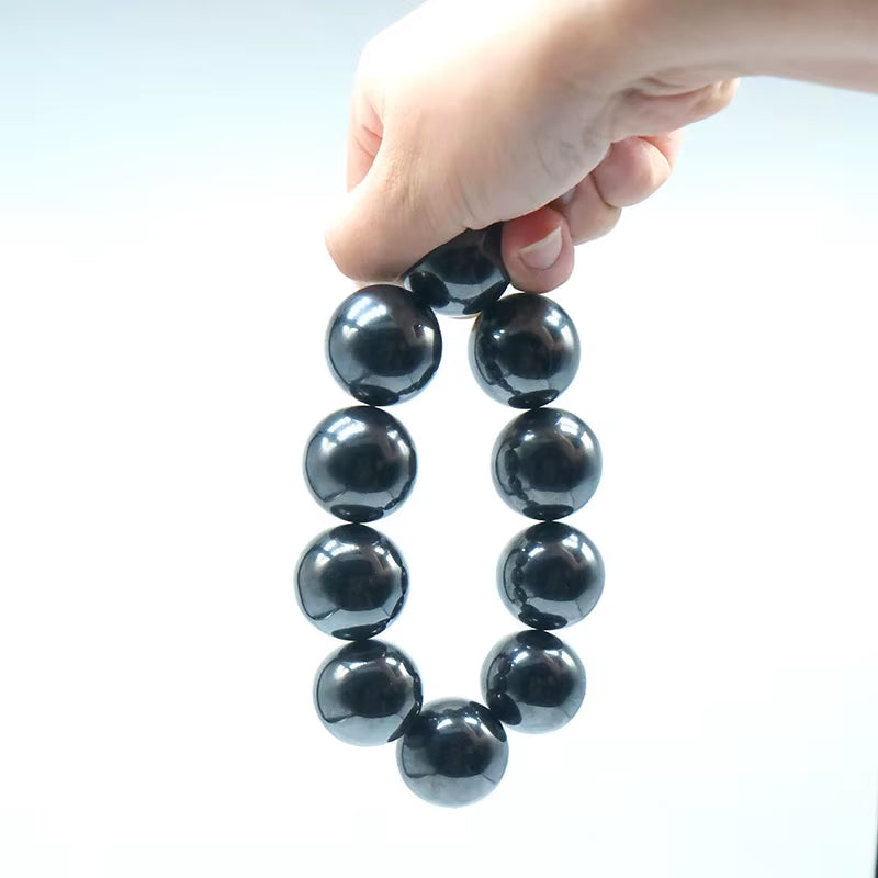 30Mm Strong Magnetic Large Big round Magnet Ball Beads Bracelet Stress Relieving Stone Natural Hematite DIY Home Decoration Gift