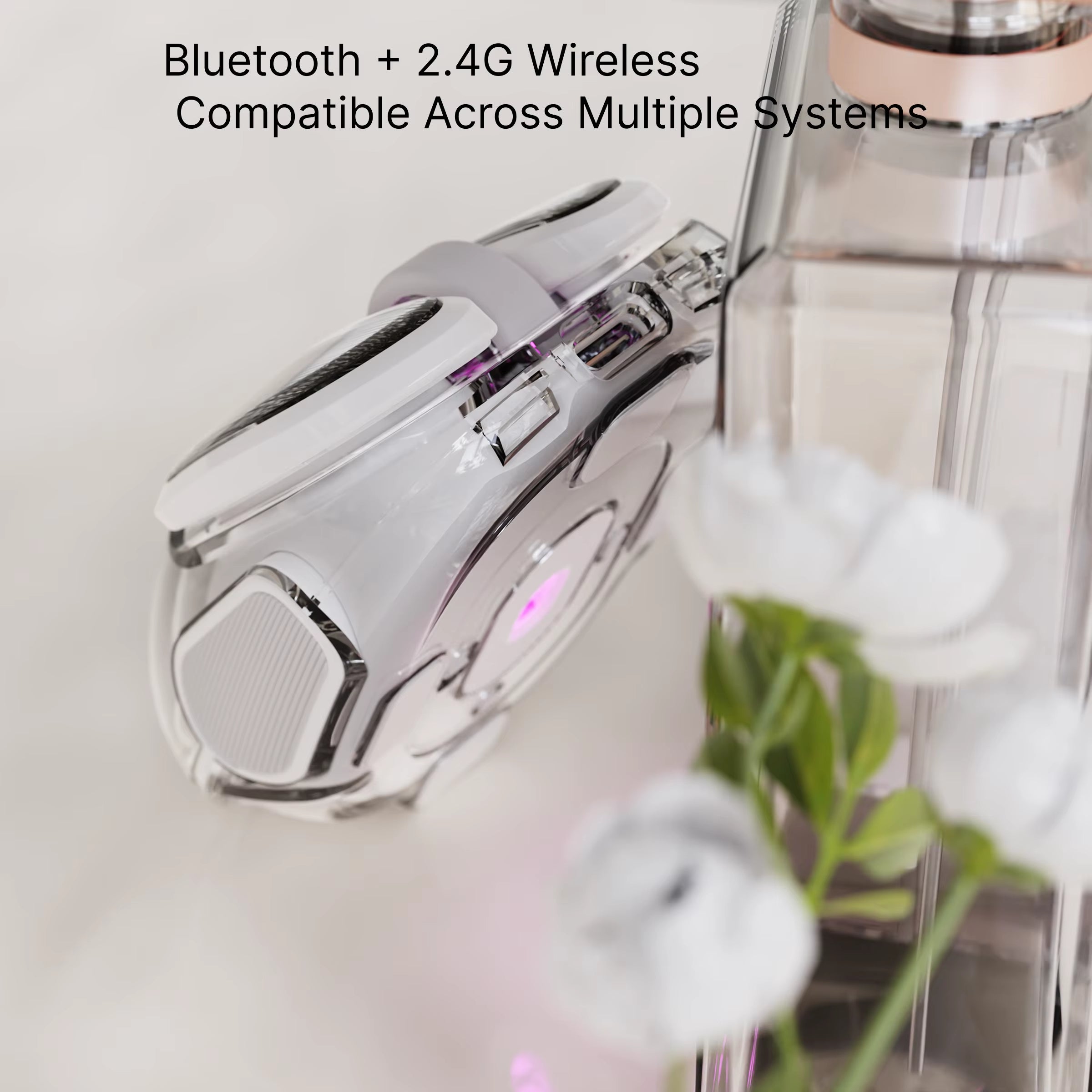 EWEADN Cute Ergonomic Gaming Mouse, Mini Potato-Shaped Wireless Mouse, Silent Dual Mode BT/2.4G, Rechargeable, for Laptop/Office