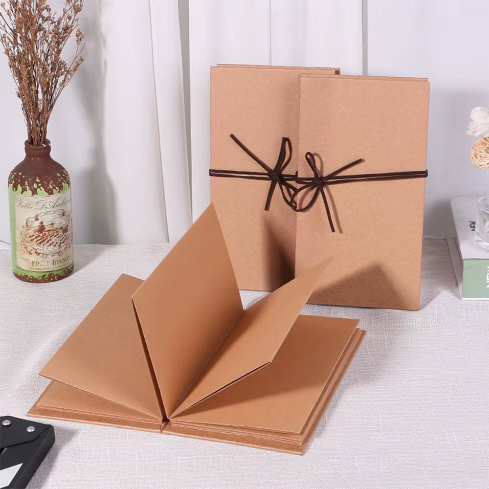 Accordion Folding DIY Photo Album Sticky Type Blank Kraft Paper 5/6/8Inch A4 Commemorative Book Gift Scrapbooking Photocard Book