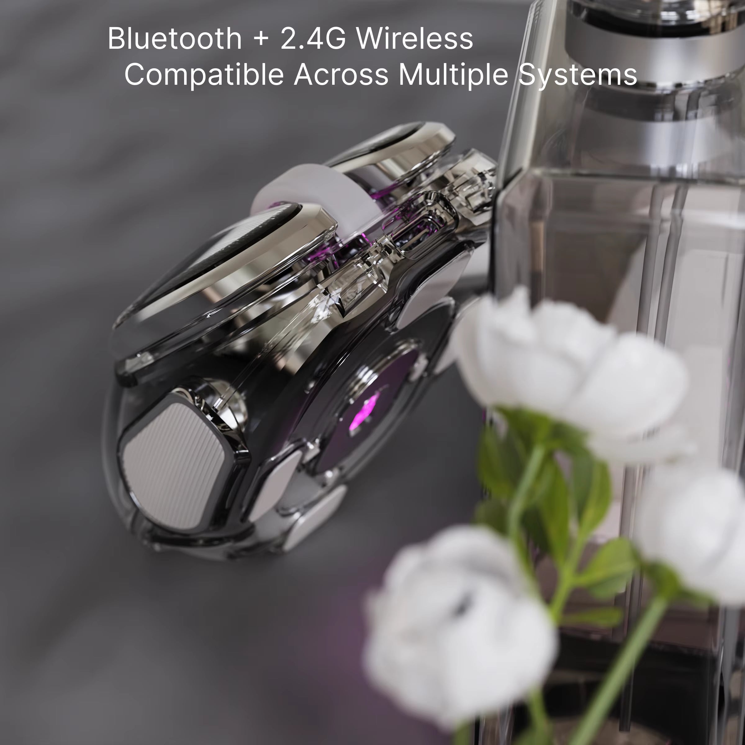 EWEADN Cute Ergonomic Gaming Mouse, Mini Potato-Shaped Wireless Mouse, Silent Dual Mode BT/2.4G, Rechargeable, for Laptop/Office