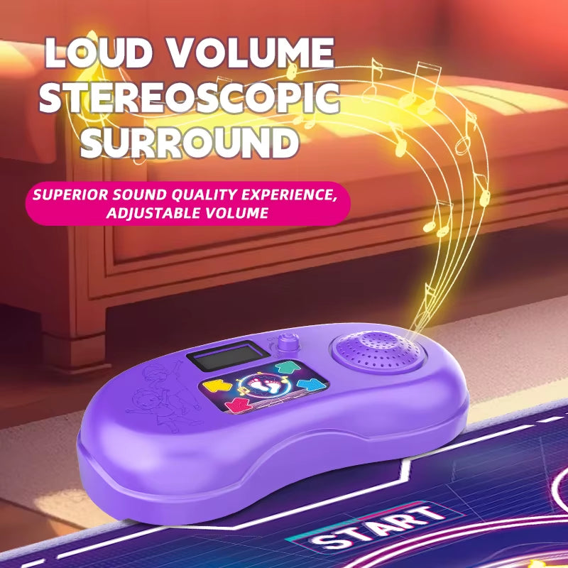 90X90Cm Kids Electronic Dance Mat Dancing Blanket with Light&Bluetooth Kids Floor Music Blanket Educational Toys Xmas Gifts