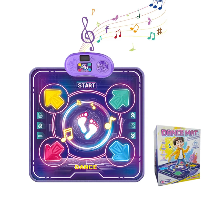 90X90Cm Kids Electronic Dance Mat Dancing Blanket with Light&Bluetooth Kids Floor Music Blanket Educational Toys Xmas Gifts