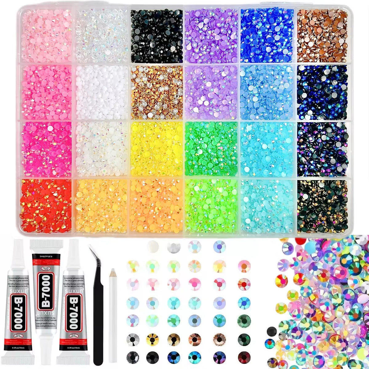 1Box Shiny Minimalist Half round Resin Rhinestones Nail Art Charms Colorful Mini Flat Bottomed Rhinestones Nail Decorations DIY